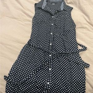 Tommy Hilfiger polka dot button up sleeveless.
